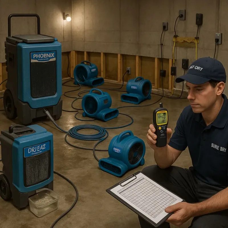 Structural Drying and Dehumidification process in Enola, PA